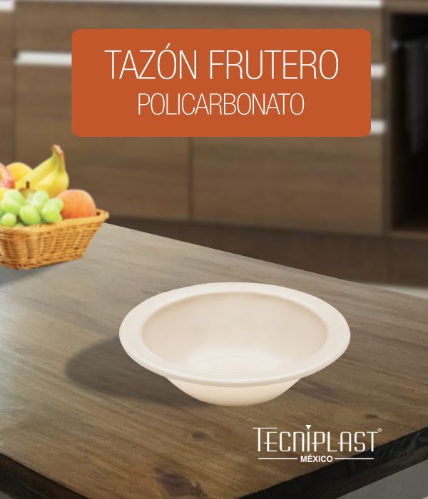 Tazon frutero de policarbonato de plástico redondo 11 cm arena 1812