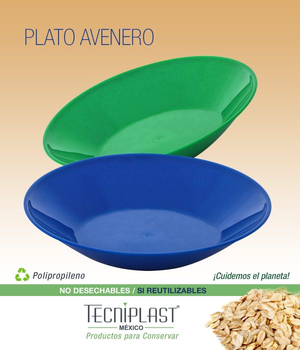 Plato avenero de polipropileno plástico PP 1240 foto1