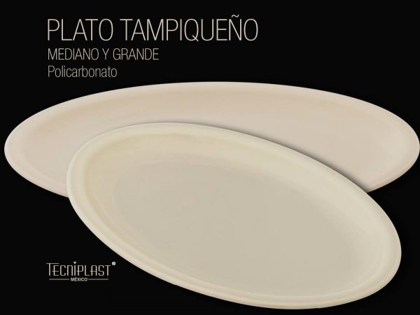 Plato tampiqueño de policarbonato mediano y grande plato de plástico polipropileno