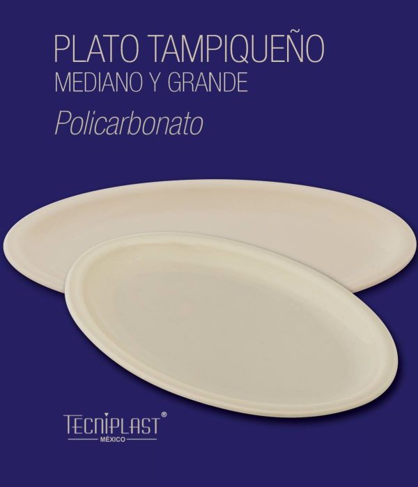 Plato tampiqueño de policarbonato mediano y grande plato de plástico polipropileno