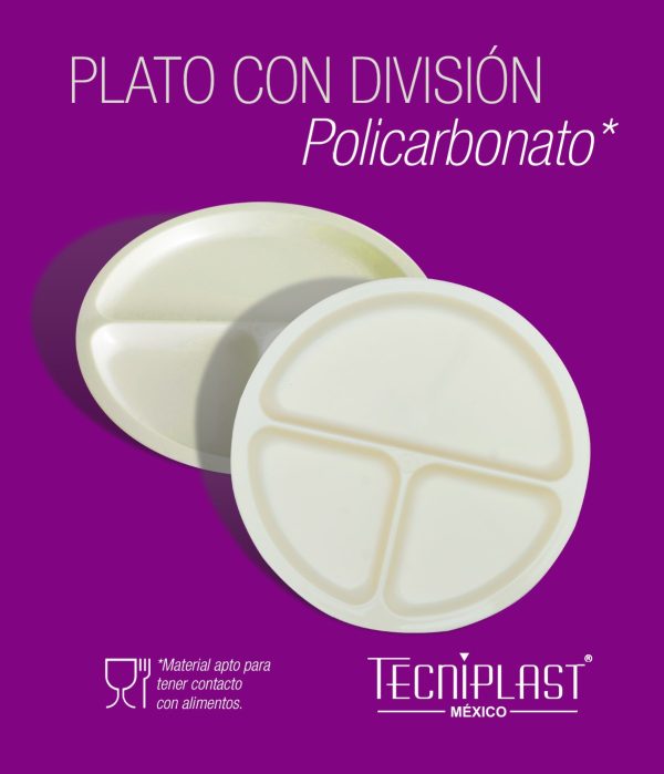 Plato con división redondo de policarbonato 1811