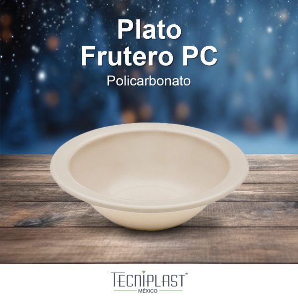 Tazon frutero de policarbonato de plástico redondo 11 cm arena 1812 foto 1
