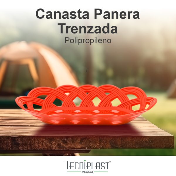 Canasta Panera Trenzada de Polirpopileno Plástico PP 1570 foto 3
