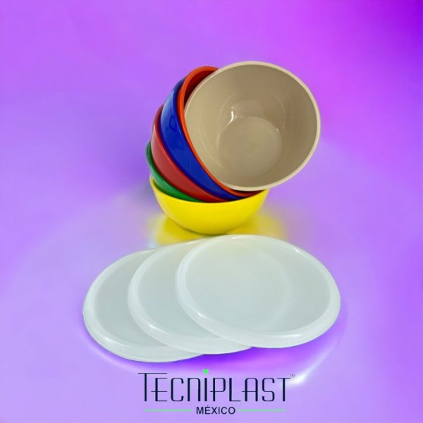 Plato cerealero chico con tapa polipropileno plástico PP 1429 foto 4