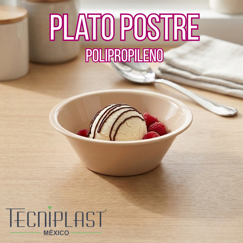 Plato postre de polipropileno de plástico PP 1202