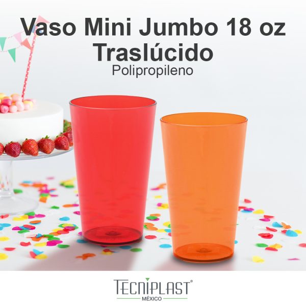 Vaso Mini Jumbo Traslúcido de polirpopileno Plástico PP 1107 foto 1