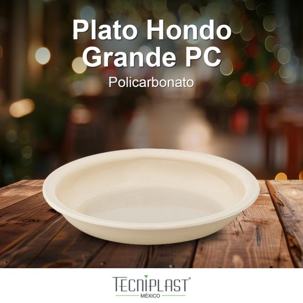 Plato hondo grande de polipropileno plástico 1809 foto 2