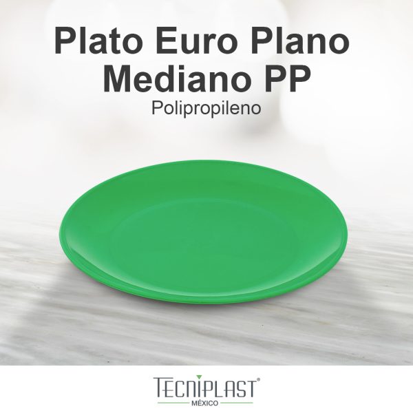 Plato Euro Plano Mediano de Polipropileno Plástico PP 1215 foto 2