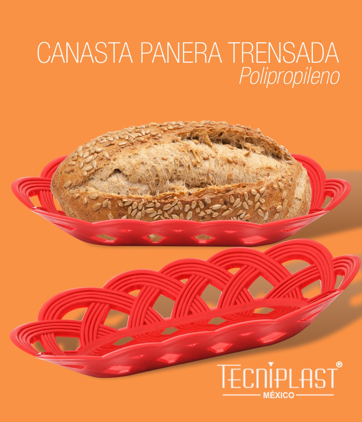 Canasta Panera Trenzada de Polirpopileno Plástico PP 1570 foto 2
