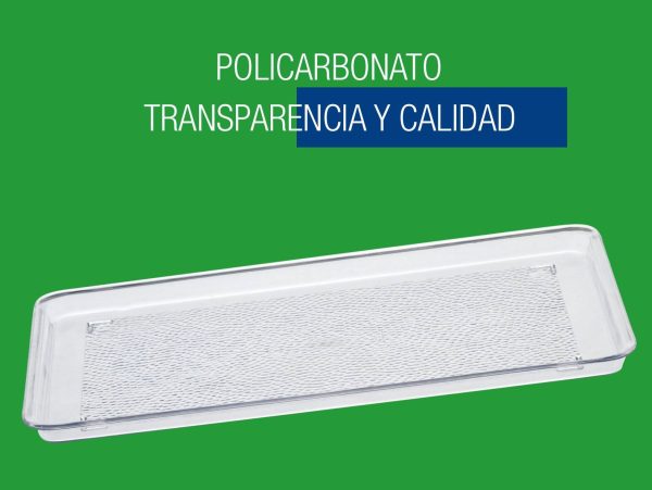 Charola de policarbonato transparente charola de plástico traslúcido cristal