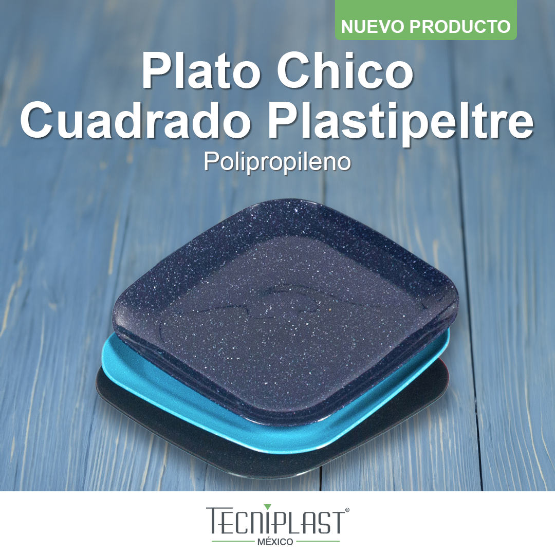 Plato Cuadrado Chico Polipropileno Plástico PP 1714 foto 1
