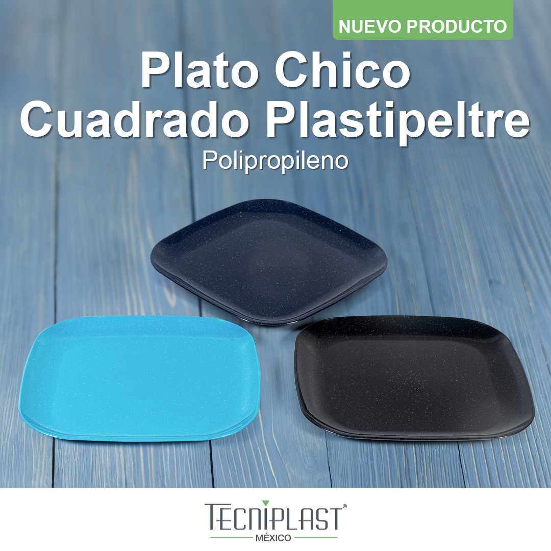 Plato Cuadrado Chico Polipropileno Plástico PP 1714 colores