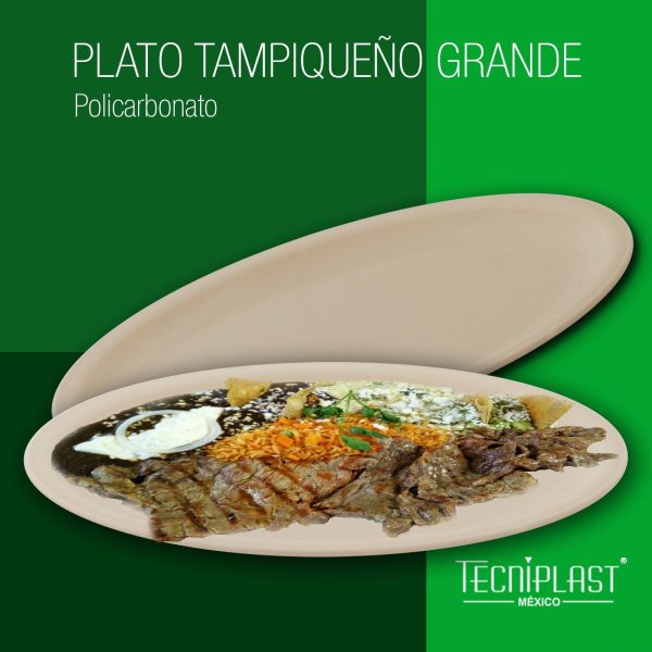 Plato tampiqueño grande de policarbonato plato de plástico