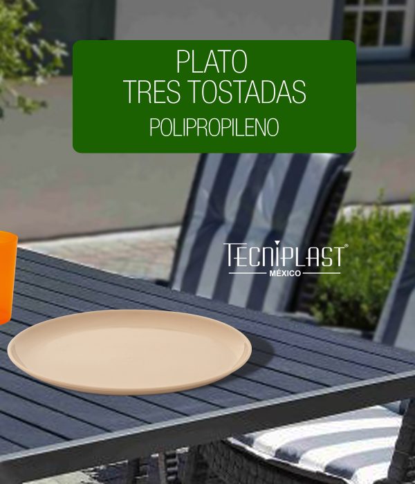 Plato Tres Tostadas de polipropileno plastico 1270 foto 1