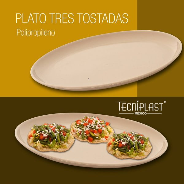 Plato Tres Tostadas de polipropileno plastico 1270 foto 2