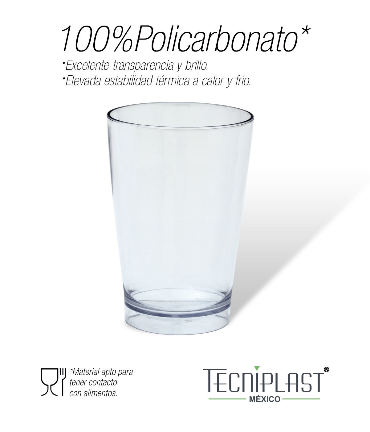 Vaso euro grande de policarbonato 1183 vaso ejemplo