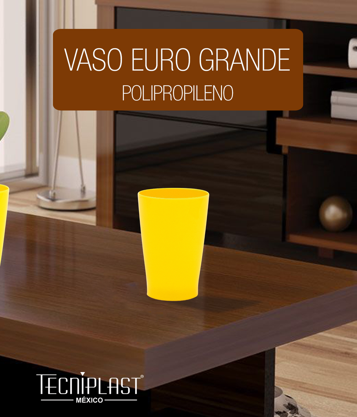 Vaso Euro Grande de Polipropileno Plástico PP 1160 foto 1