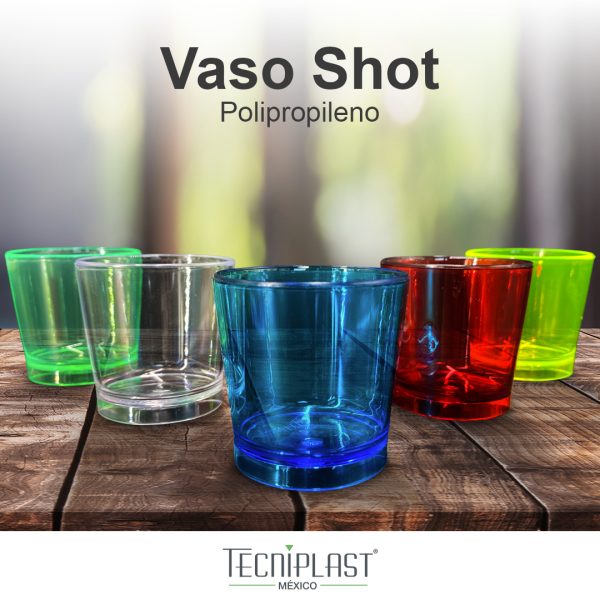 Vaso Shot 2 oz PC de Policarbonato 4 vasos colores