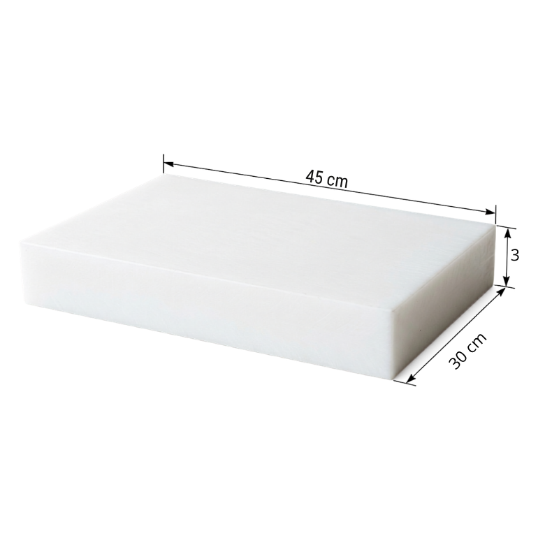 Placa de Polietileno de Alta Densidad PEAD HDPE 30 cm x 45 cm x 3" 0032