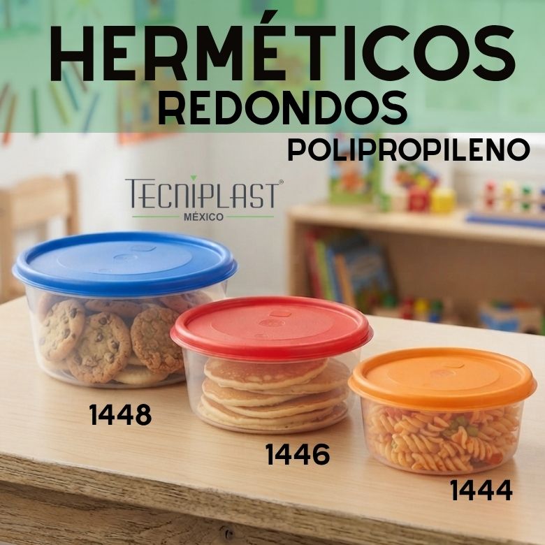 Hermético Redondo de Polipropileno Plástico PP 1448 1446 1444 1446 1448