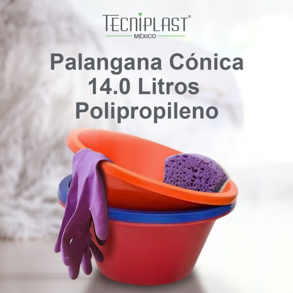 Palangana Cónica 14 L de Polipropileno Plástico PP 1464 foto 1
