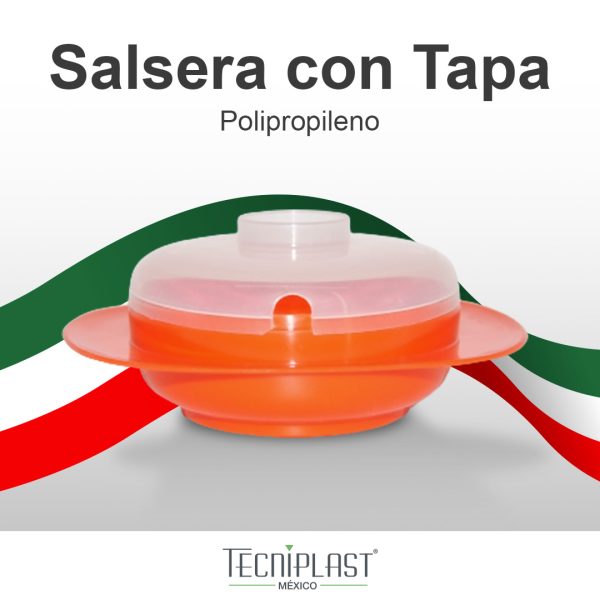 Salsera con Tapa de Polipropileno Plástico PP 1529 foto 2