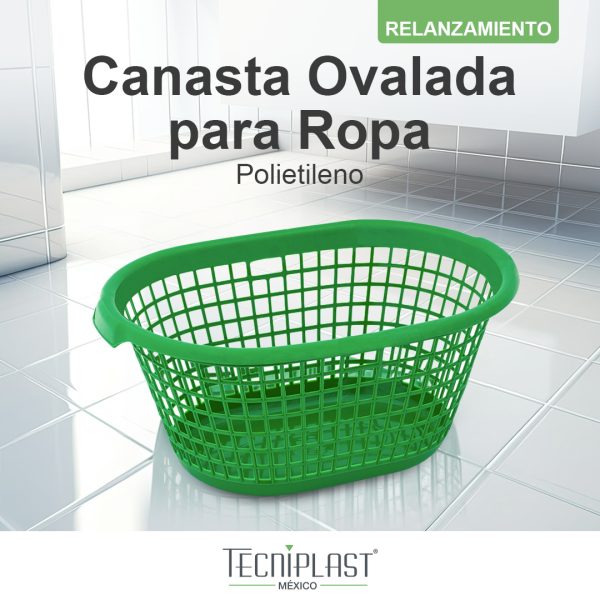 Canasta Ovalada para Ropa de Polietileno Plástico PP 1567 foto 3