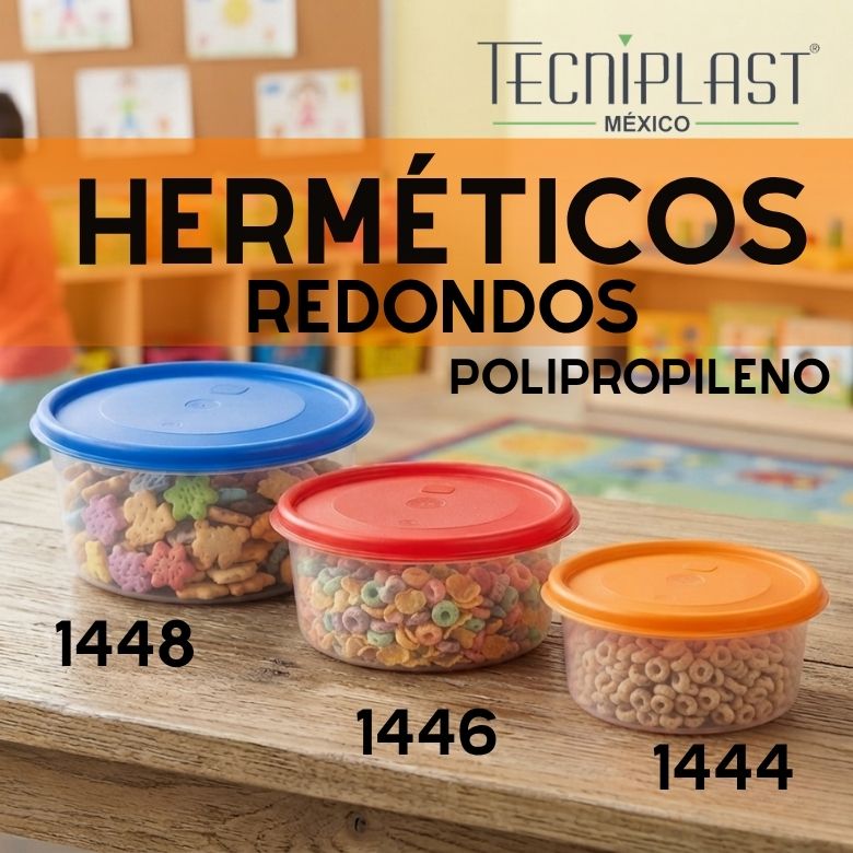 Hermético Redondo de Polipropileno Plástico PP 1448 1446 1444 1446 1448