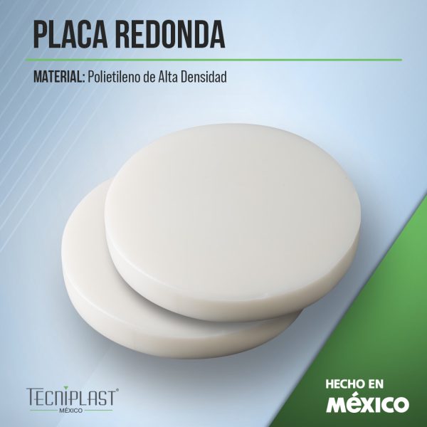 Placa Redonda de Polietileno de Alta Densidad PEAD HDPE 39 cm x 2" 0029 foto 1