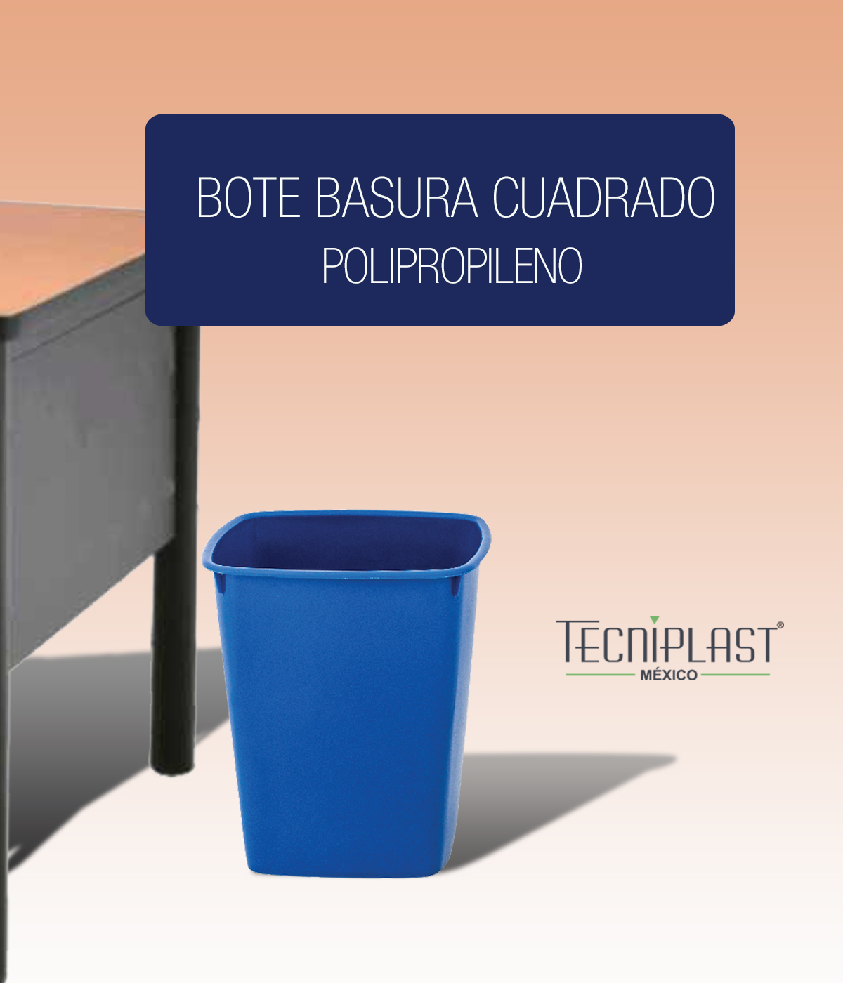 Bote de Basura Cuadrado 16 L de Polipropileno Plástico PP 1458 foto 1