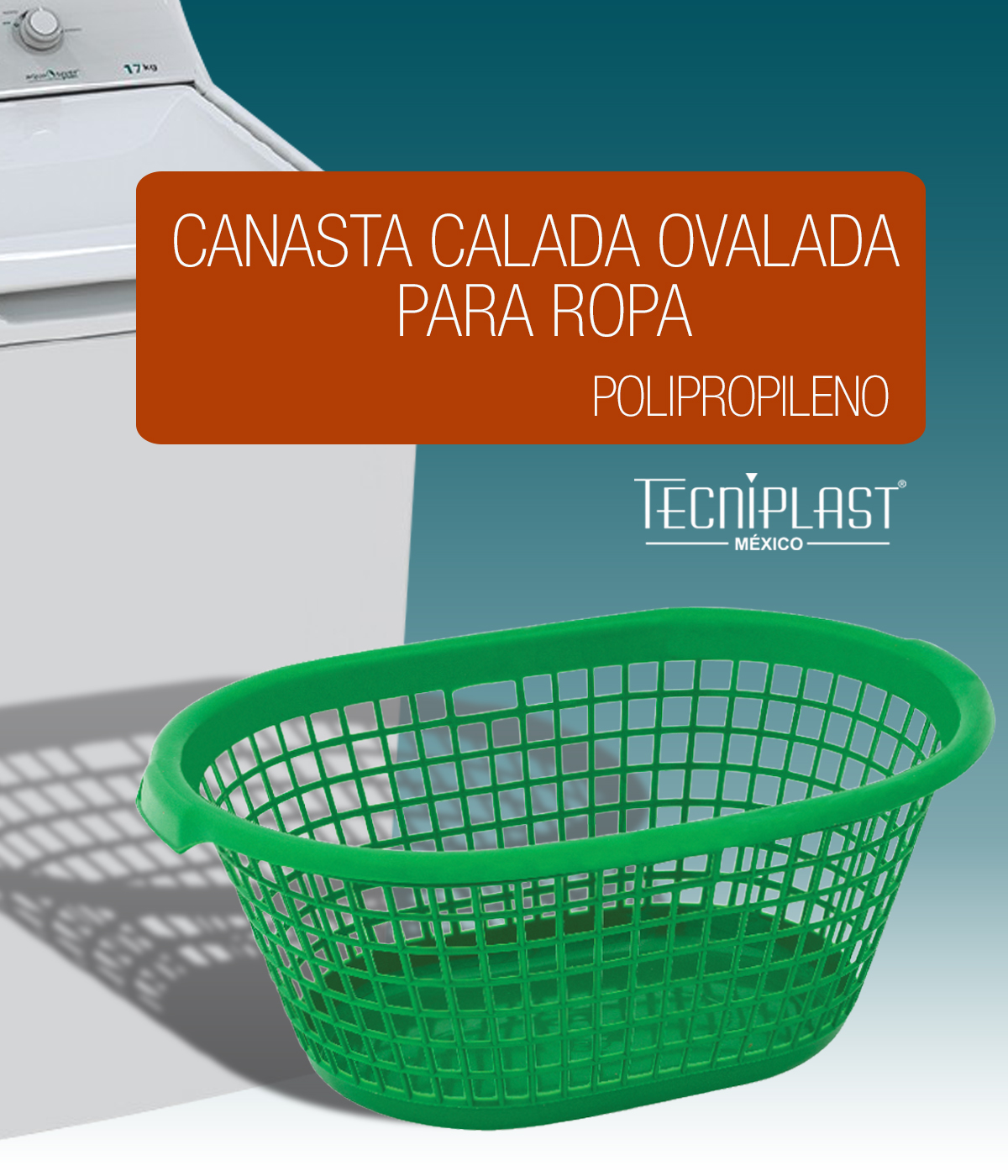 Canasta Ovalada para Ropa de Polietileno Plástico PP 1567 foto 2