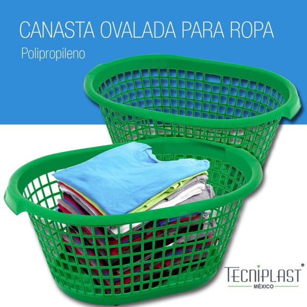 Canasta Ovalada para Ropa de Polietileno Plástico PP 1567 foto 1
