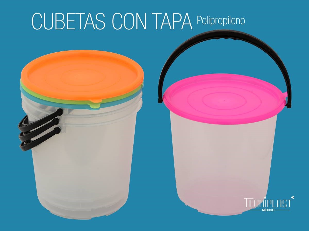 Cubeta con Tapa Asa Plástico 5 L Polipropileno Plástico PP 1468 foto 1
