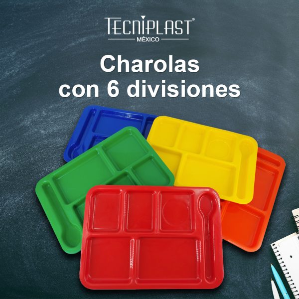 Charola L. R. con 6 Divisiones de Polipropileno Plástico PP 1333 foto 2