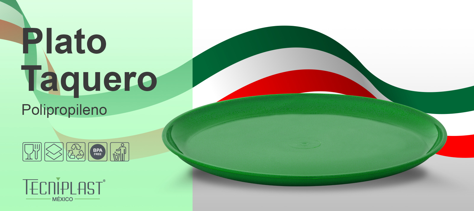 PLATO TAQUERO POLIPROPILENO 1250