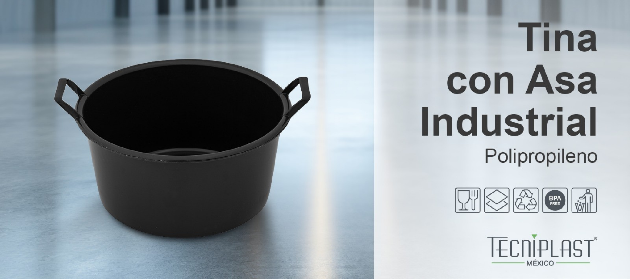 TINA CON ASA POLIPROPILENO 1589 NEGRO