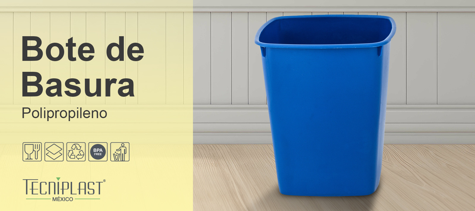 BOTE DE BASURA POLIPROPILENO COLORES 1458