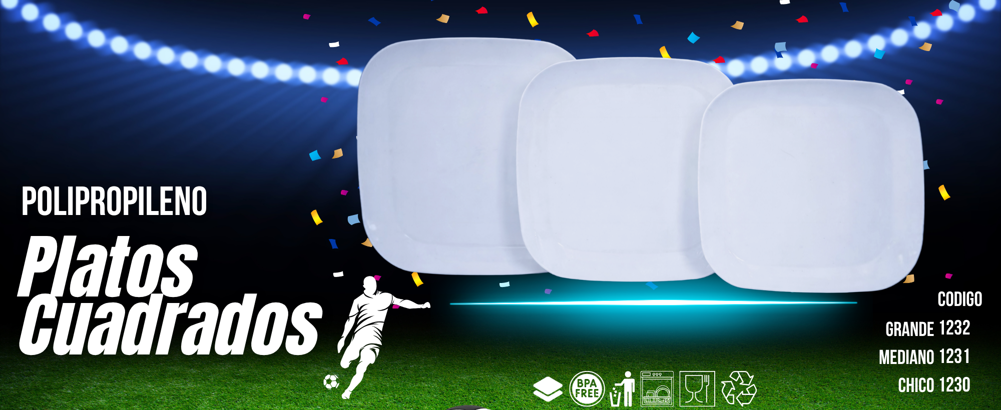 PLATOS CUADRADOS BLANCOS