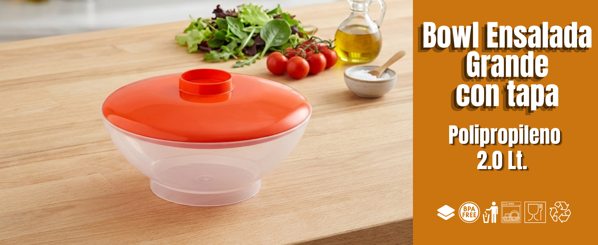 BOWL ENSALADA GRANDE 1419 POLIPROPILENO