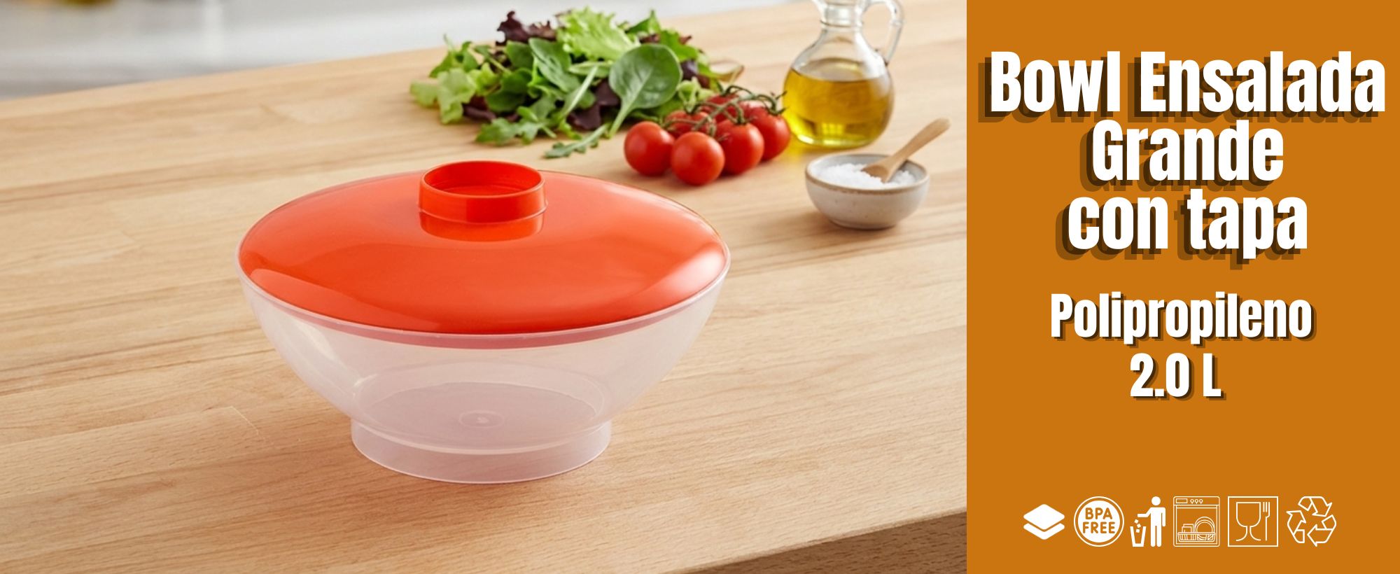 BOWL ENSALADA GRANDE 1419 POLIPROPILENO