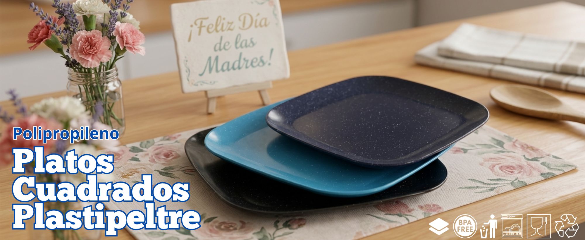 PLATOS CUADRADOS PLASTIPELTRE