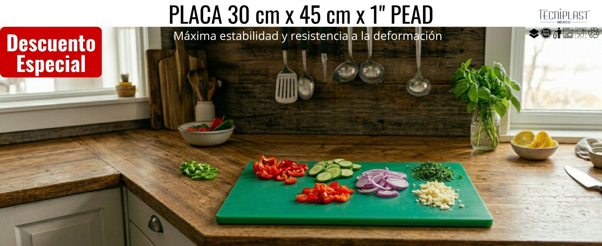 Placa 30 cm x 45 cm x 1″ PEAD – 0014