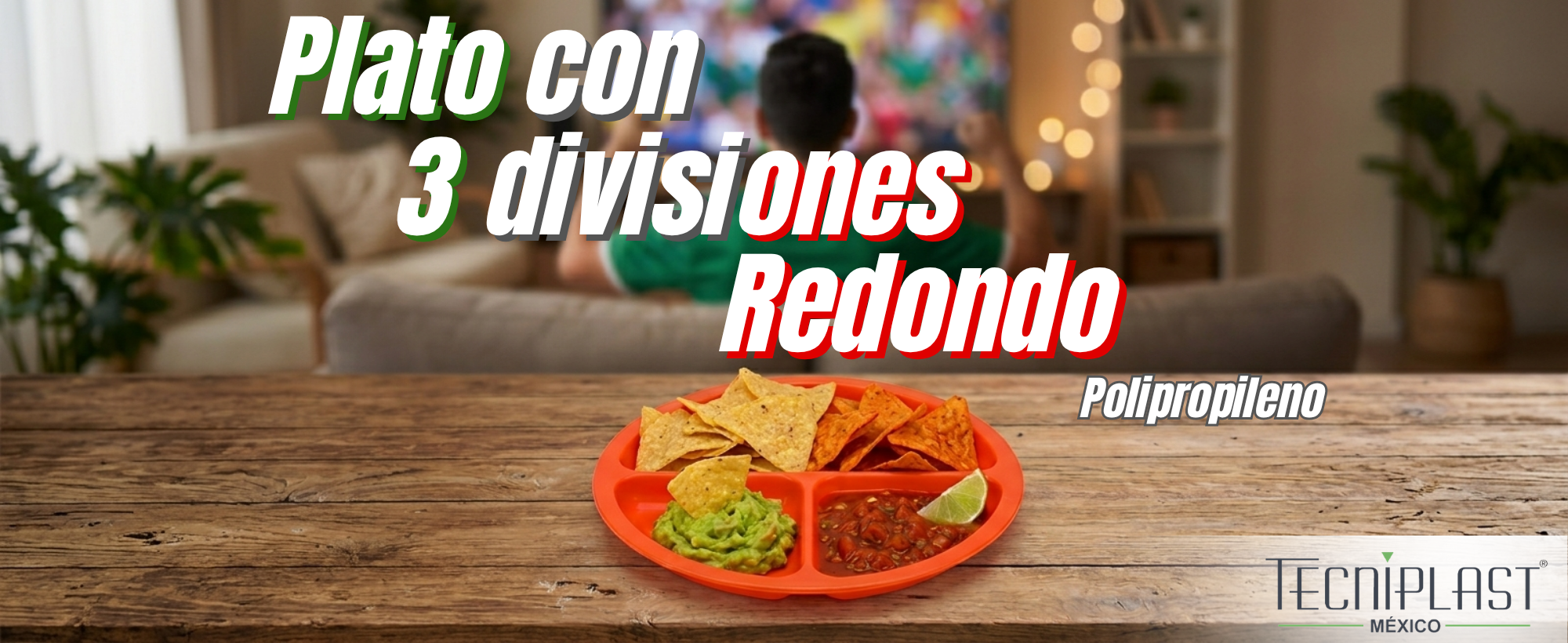 Plato con 3 Divisiones Redondo PP – 1330