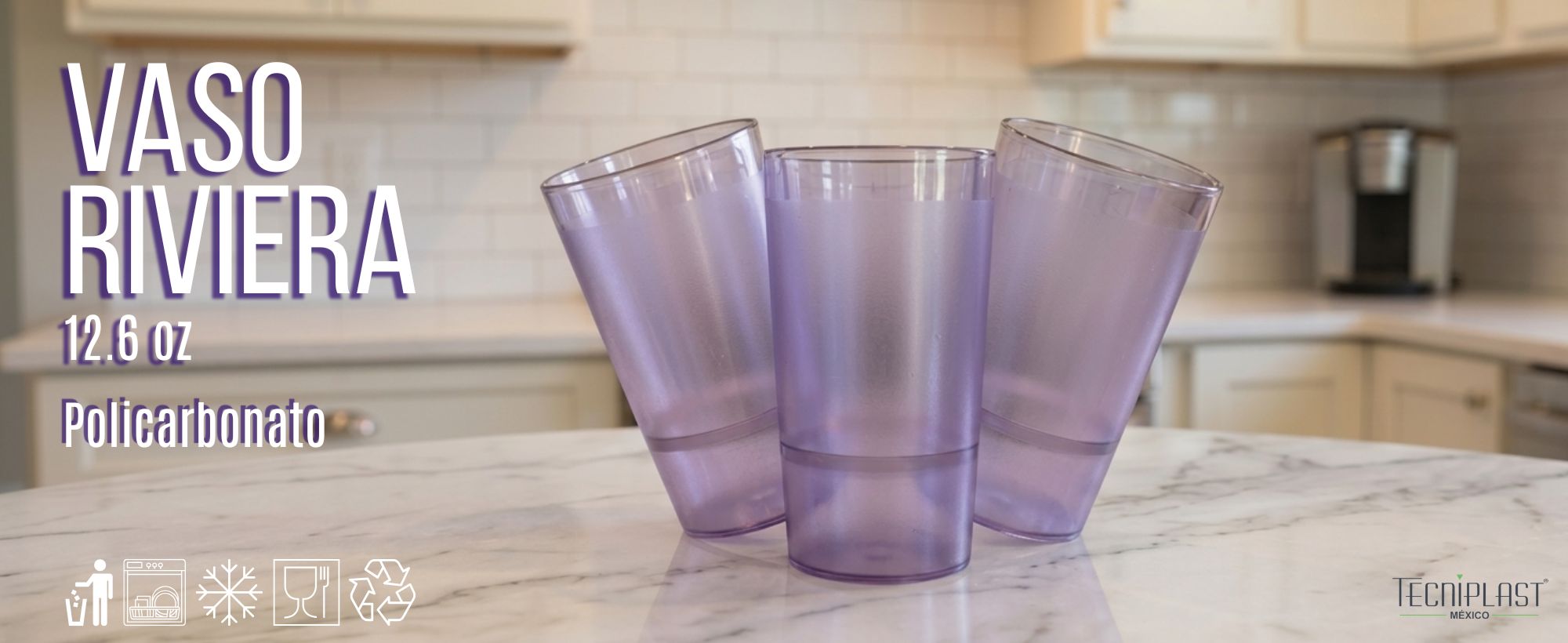 Vaso RIVIERA 3 de Policarbonato vaso de plástico transparente 1122