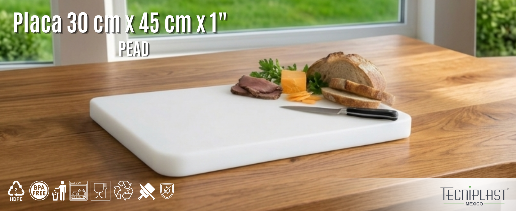 Placa 30 cm x 45 cm x 1″ PEAD – 0014