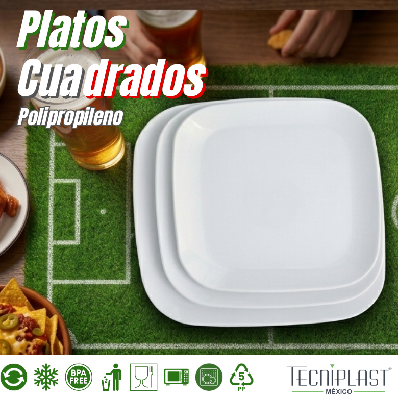 PLATOS CUADRADOS BLANCOS