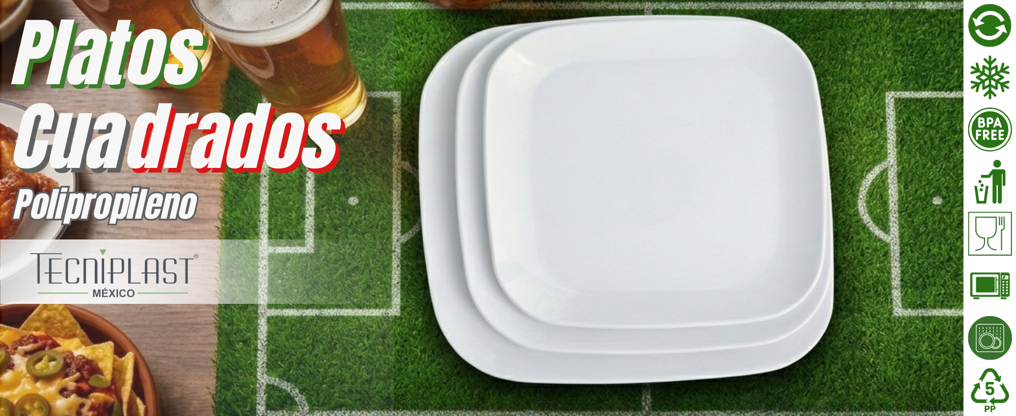 PLATOS CUADRADOS BLANCOS