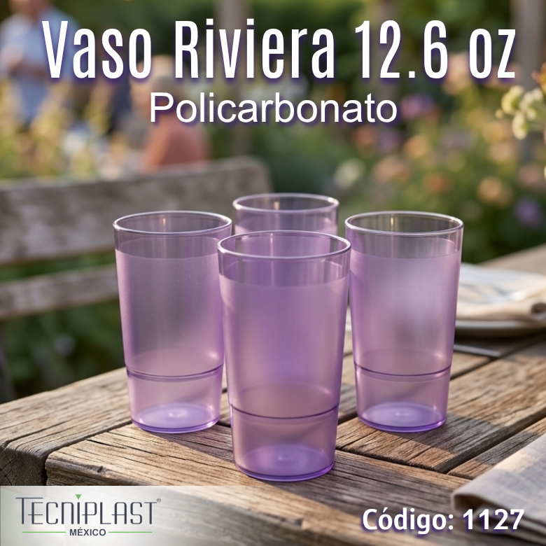 Vaso RIVIERA 3 de Policarbonato vaso de plástico transparente Violeta 1127