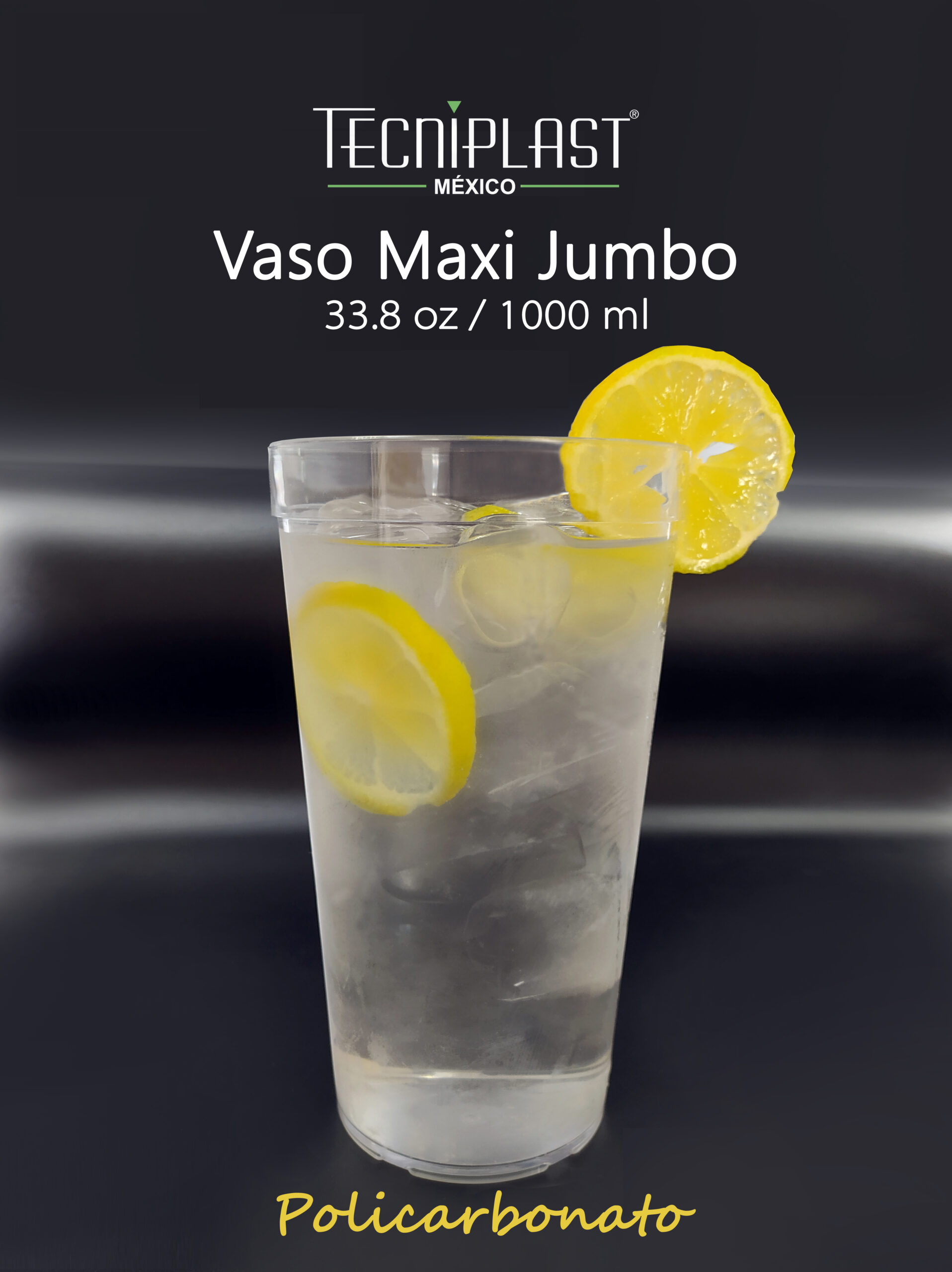 Vaso Maxi Jumbo 1000 ml con Tapa Policarbonato y Popote color cristal –  ZONA CHEF